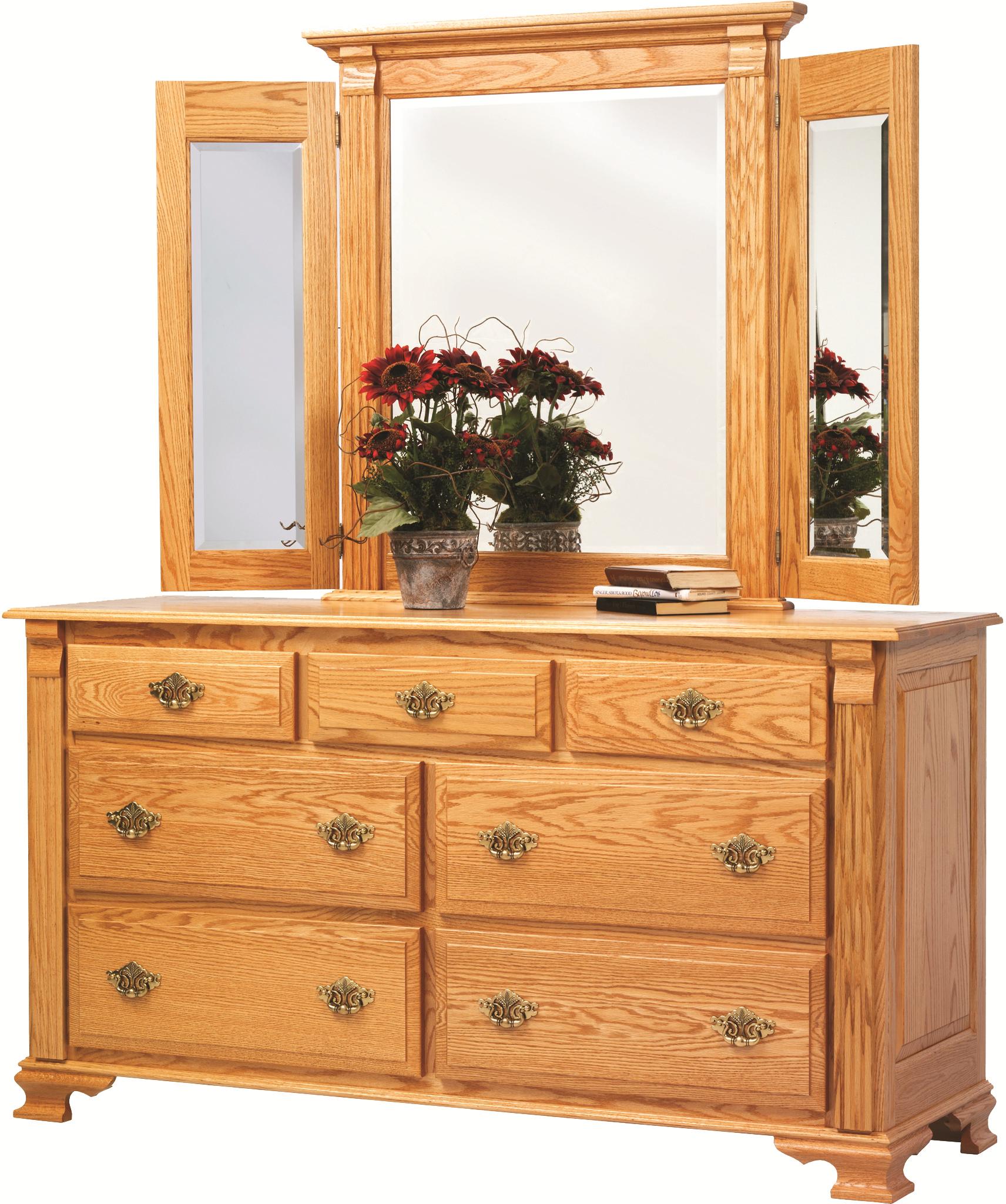 Journeys End 7 Drawer Dresser with with Fluted Columns and Bracket